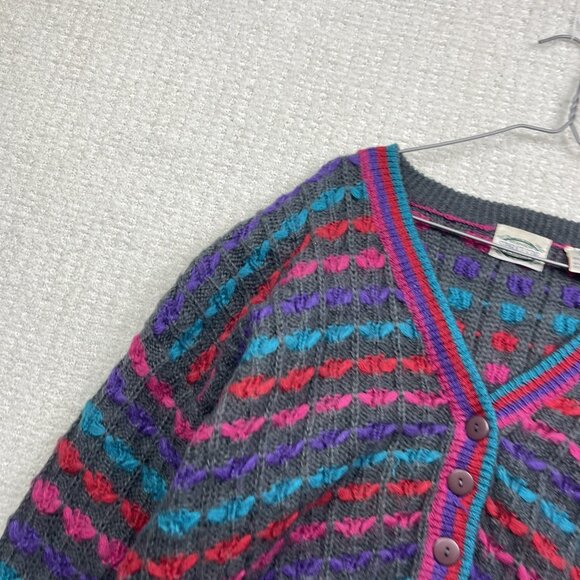 VTG Separate Scene Chunky Knit Cardigan Sweater Retro Women Sz M Wool Blend - Picture 4 of 12